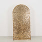 7ft Sparkly Gold Big Payette Sequin Fitted Wedding Arch Cover for Round Top Chiara Backdrop Stand