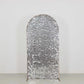 7ft Sparkly Silver Big Payette Sequin Fitted Wedding Arch Cover for Round Top Chiara Backdrop Stand
