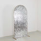 7ft Sparkly Silver Big Payette Sequin Fitted Wedding Arch Cover for Round Top Chiara Backdrop Stand