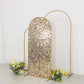 6ft Sparkly Champagne Big Payette Sequin Fitted Wedding Arch Cover for Round Top Chiara Backdrop Stand