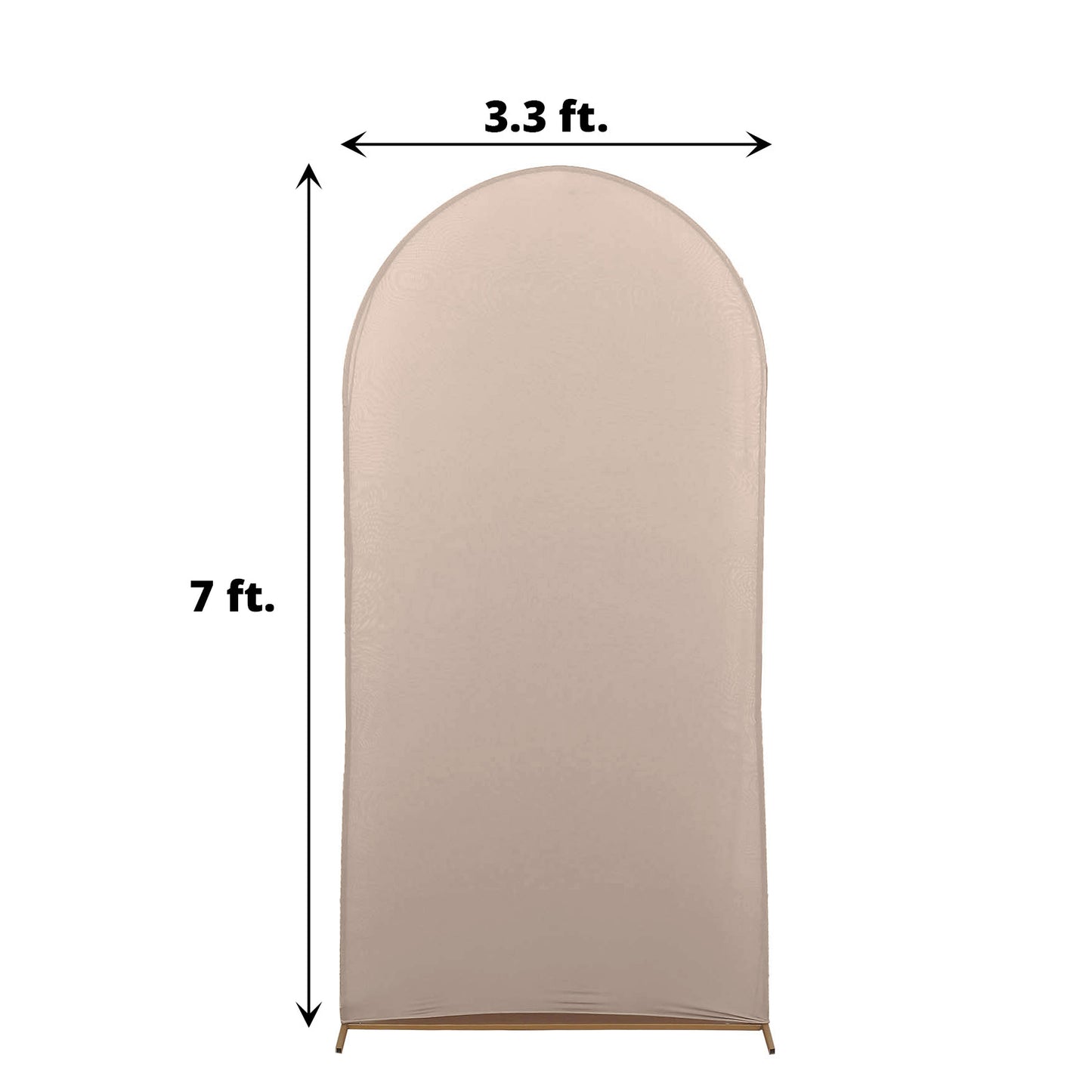7ft Matte Nude Spandex Fitted Wedding Arch Cover For Round Top Chiara Backdrop Stand