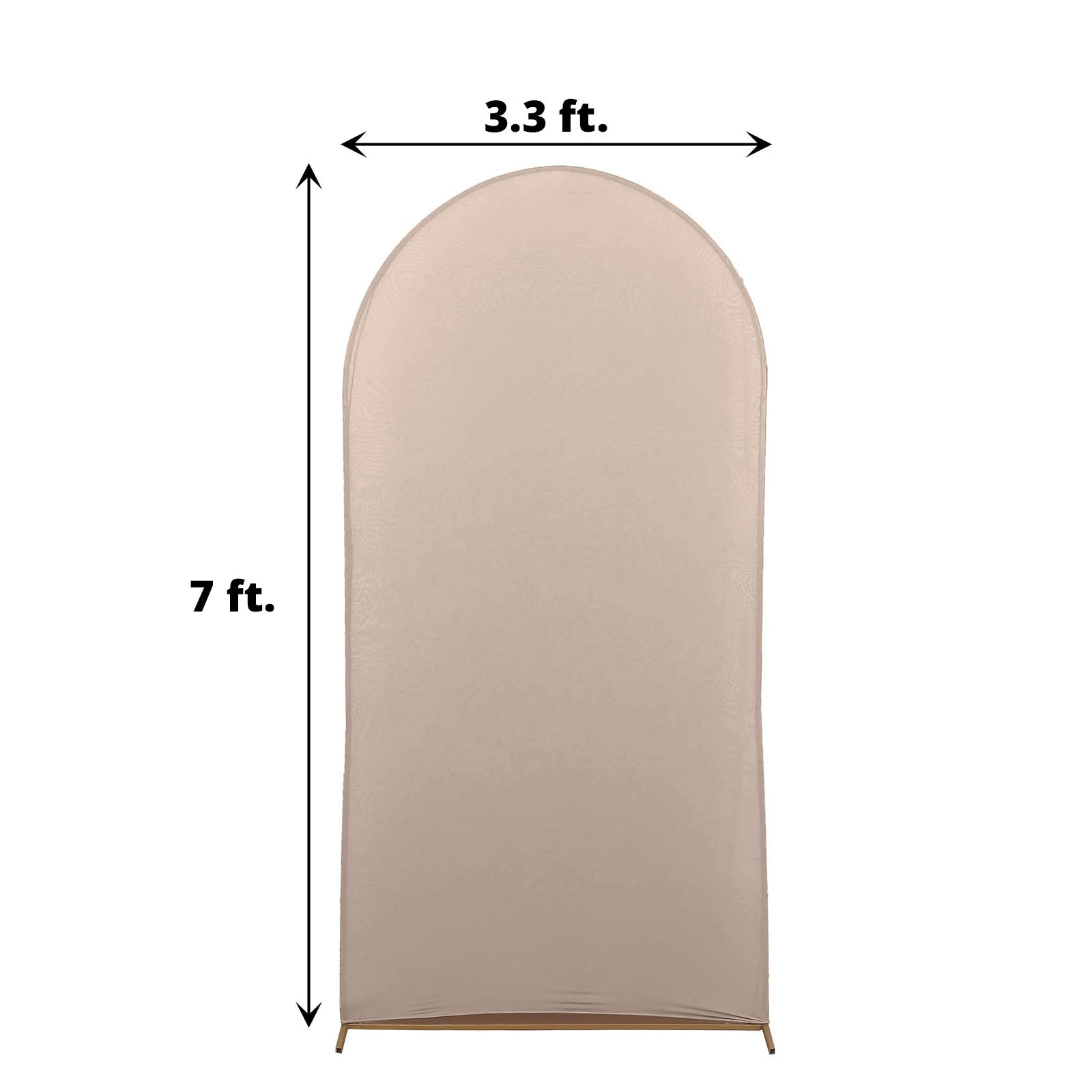 7ft Matte Nude Spandex Fitted Wedding Arch Cover For Round Top Chiara Backdrop Stand