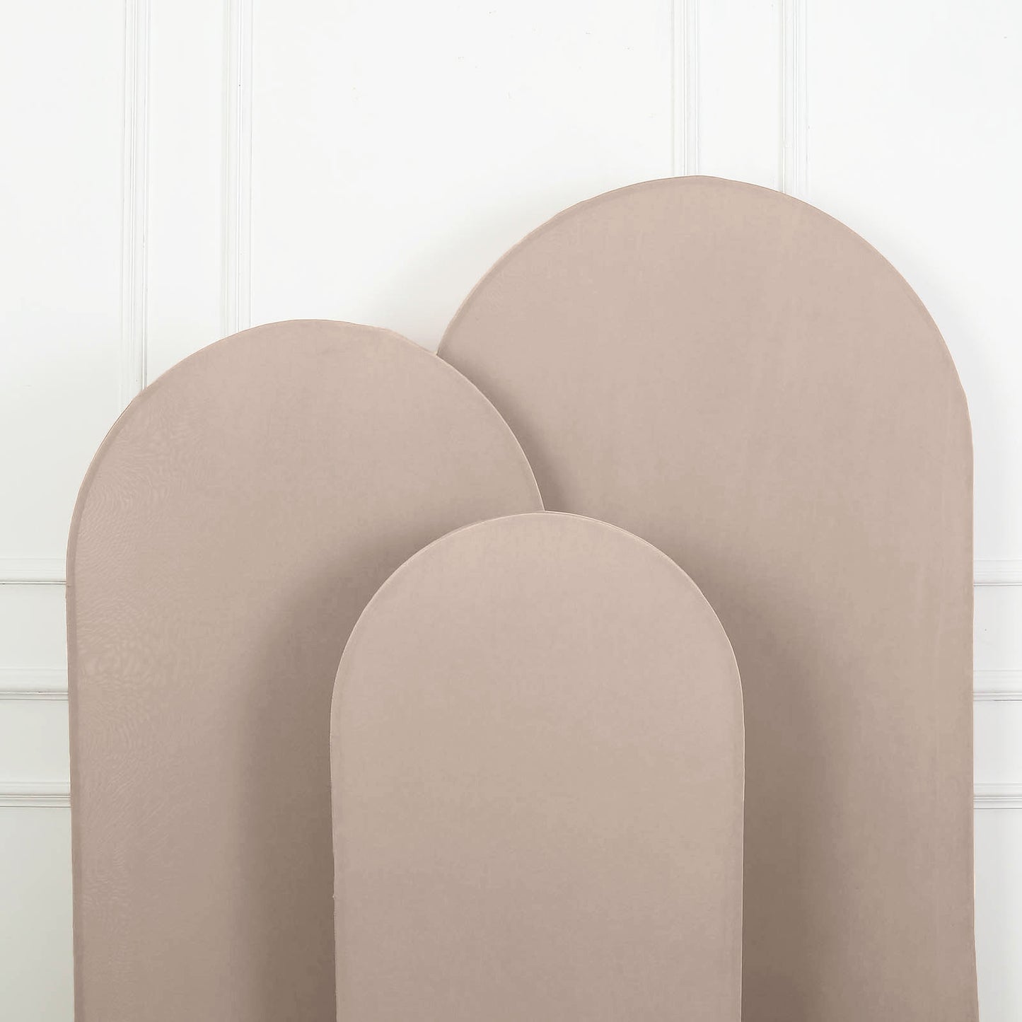 7ft Matte Nude Spandex Fitted Wedding Arch Cover For Round Top Chiara Backdrop Stand