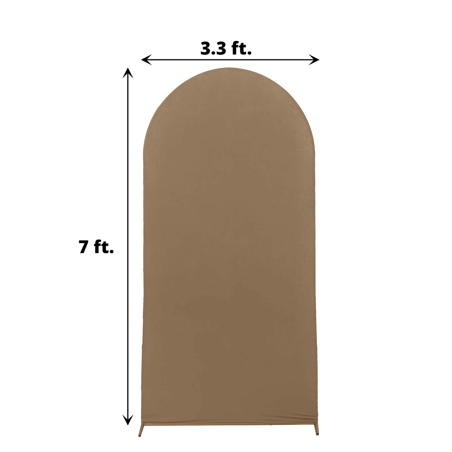 7ft Matte Taupe Spandex Fitted Wedding Arch Cover For Round Top Chiara Backdrop Stand