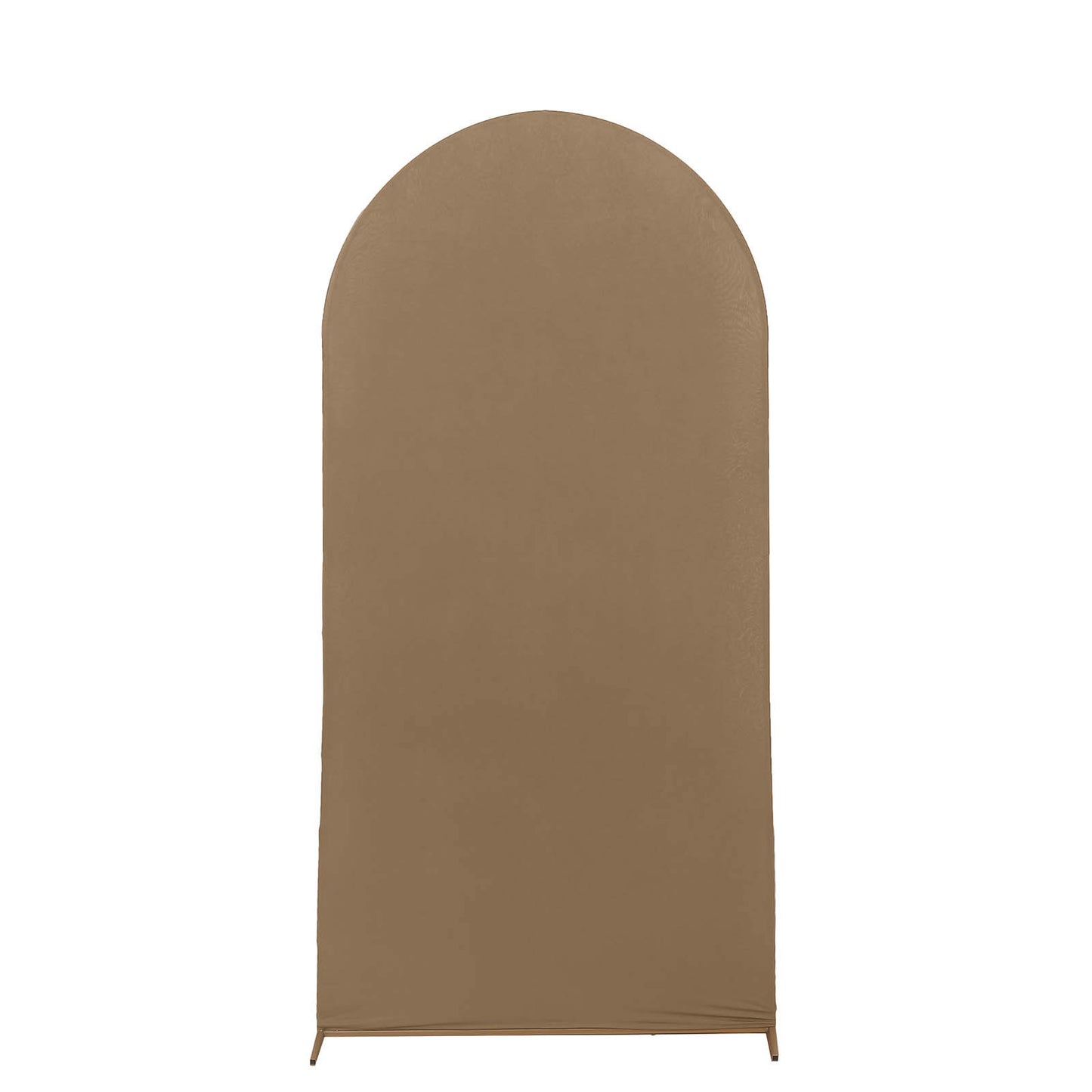 7ft Matte Taupe Spandex Fitted Wedding Arch Cover For Round Top Chiara Backdrop Stand