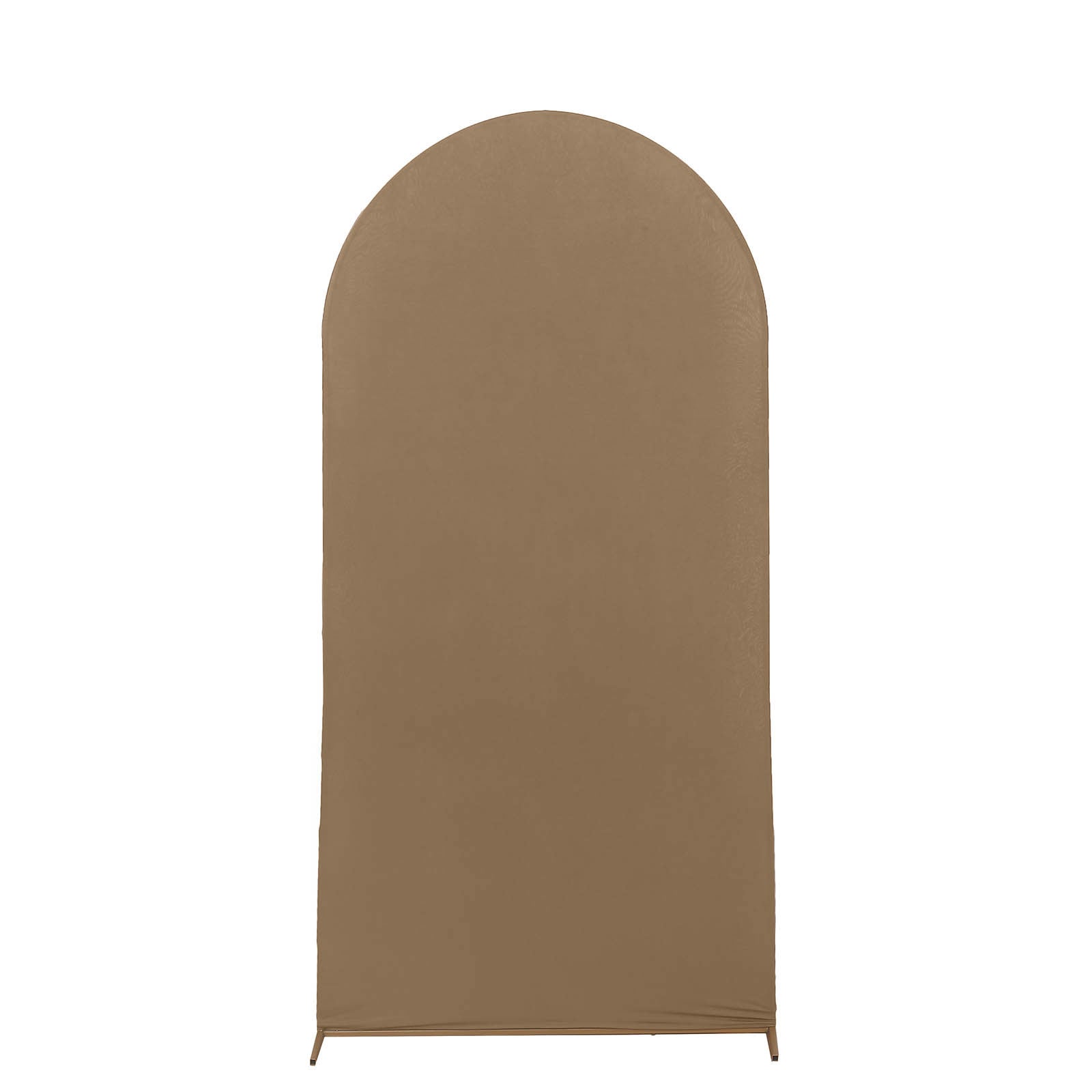 7ft Matte Taupe Spandex Fitted Wedding Arch Cover For Round Top Chiara Backdrop Stand