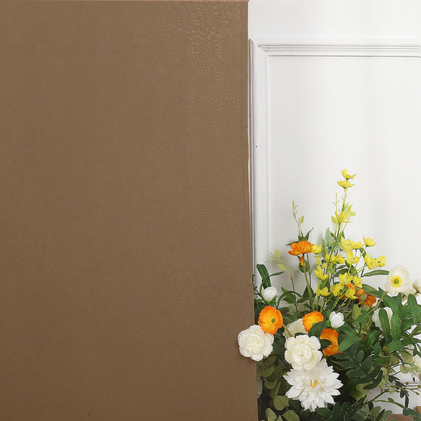 7ft Matte Taupe Spandex Fitted Wedding Arch Cover For Round Top Chiara Backdrop Stand