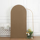 7ft Matte Taupe Spandex Fitted Wedding Arch Cover For Round Top Chiara Backdrop Stand