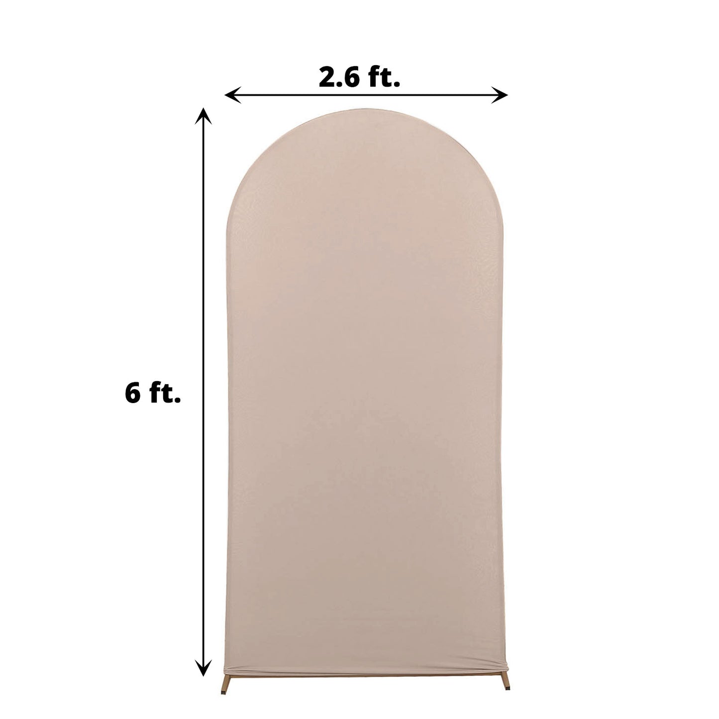 6ft Matte Nude Spandex Fitted Wedding Arch Cover For Round Top Chiara Backdrop Stand