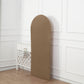 6ft Matte Taupe Spandex Fitted Wedding Arch Cover For Round Top Chiara Backdrop Stand