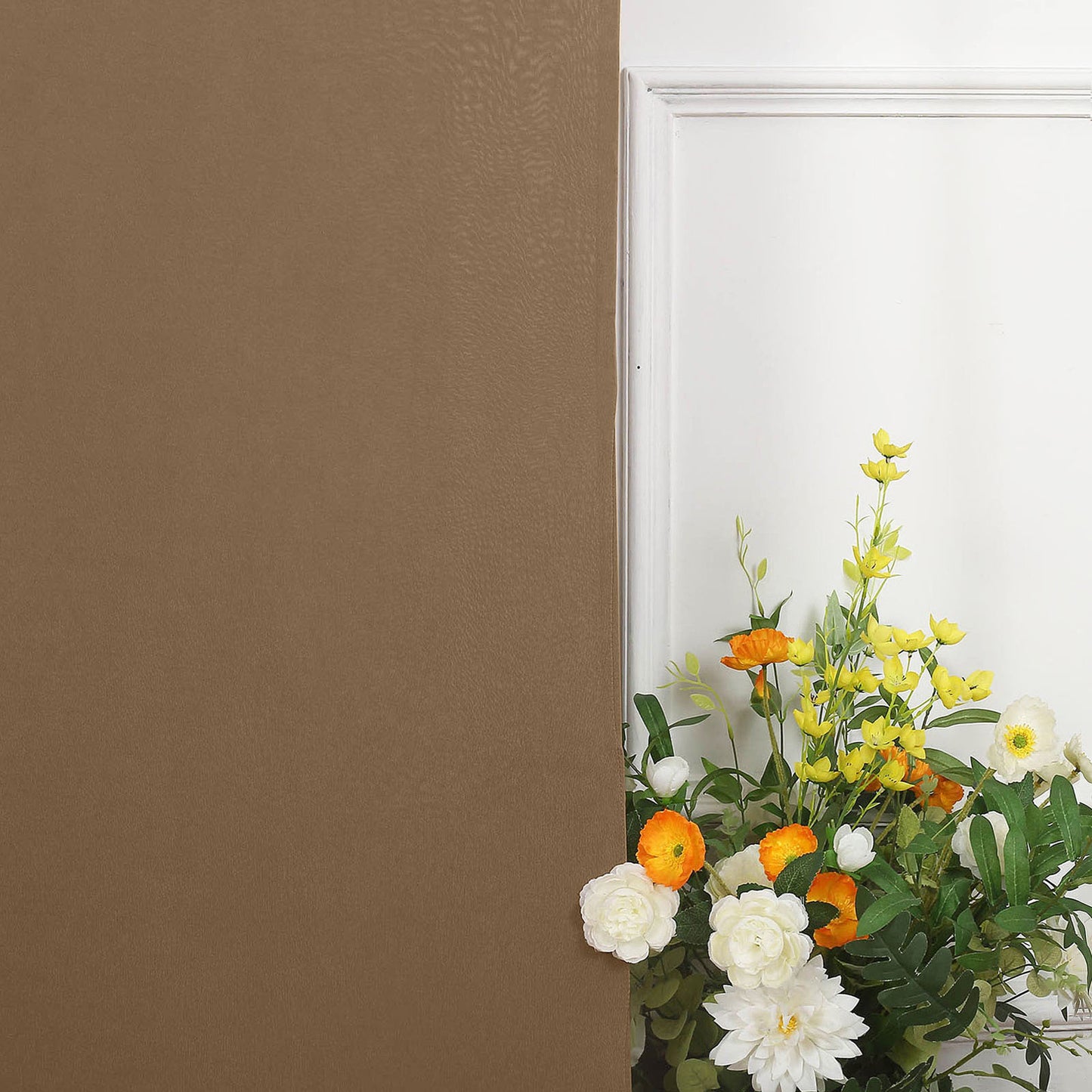 6ft Matte Taupe Spandex Fitted Wedding Arch Cover For Round Top Chiara Backdrop Stand