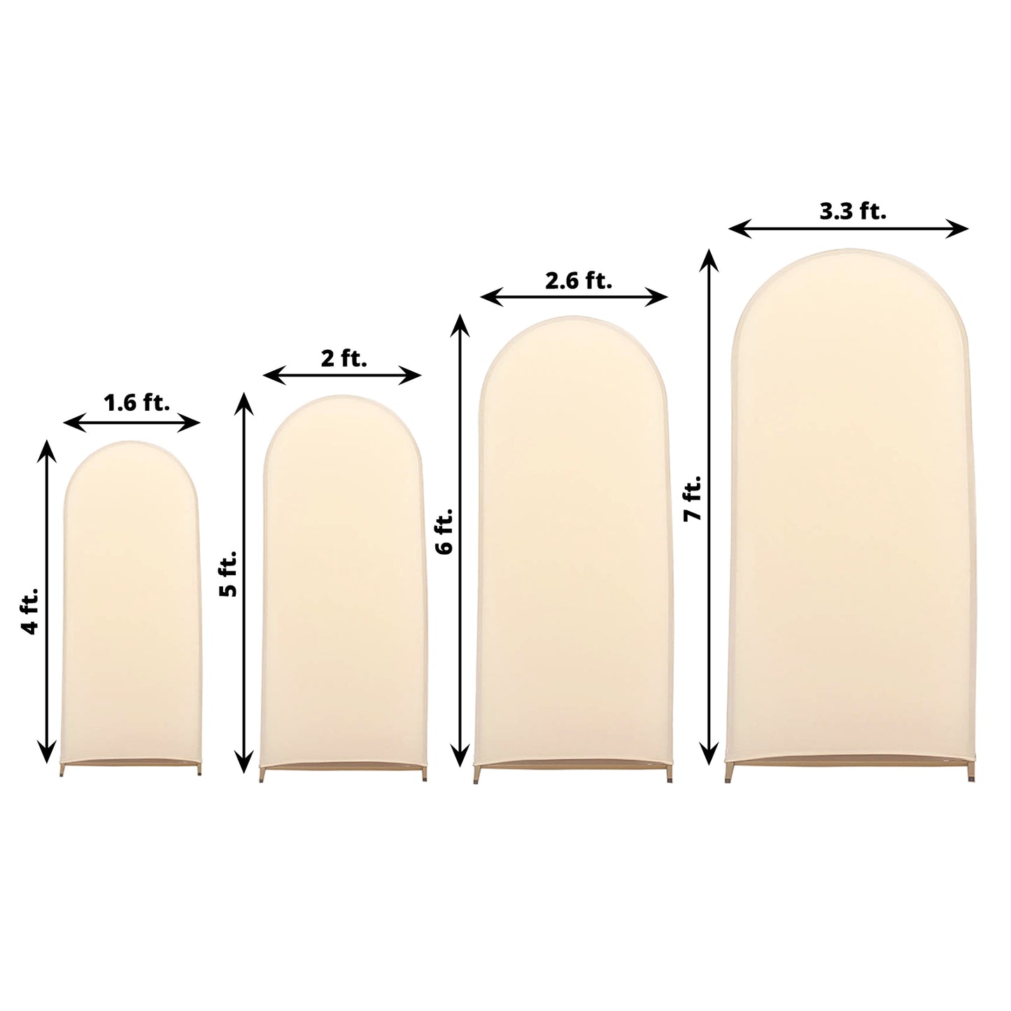 Set of 4 | Matte Beige Spandex Fitted Wedding Arch Covers