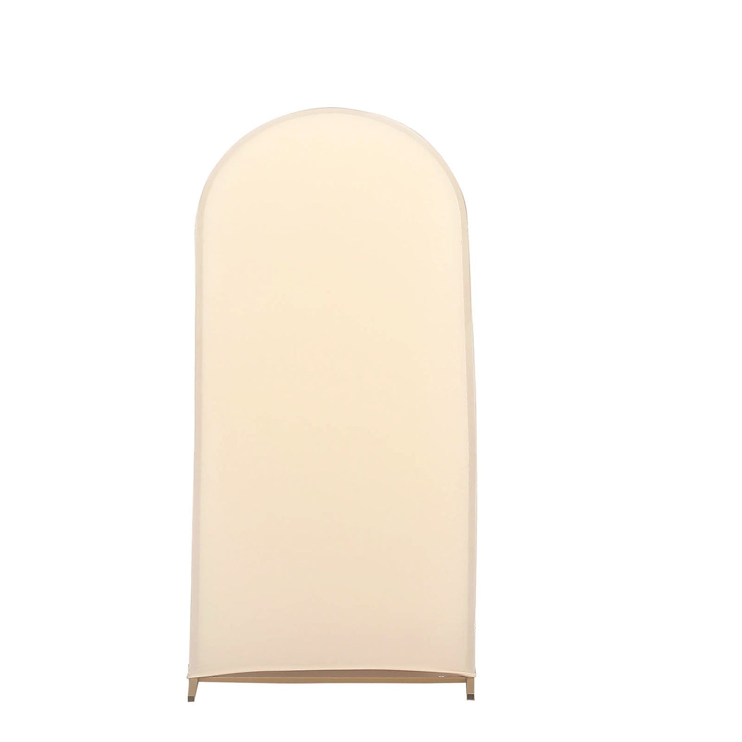 Set of 4 | Matte Beige Spandex Fitted Wedding Arch Covers For Round Top Chiara Backdrop Stands - 4ft,5ft,6ft,7ft