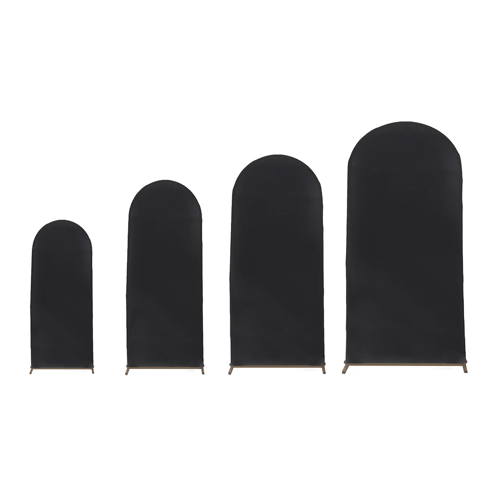 Set of 4 | Matte Black Spandex Fitted Wedding Arch Covers