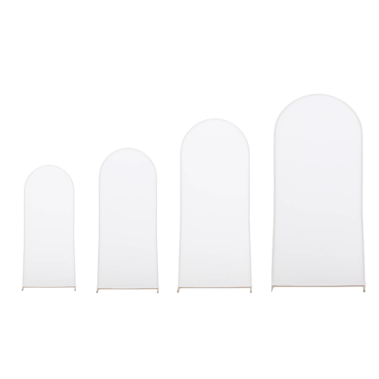 Set of 4 | Matte White Spandex Fitted Wedding Arch Covers