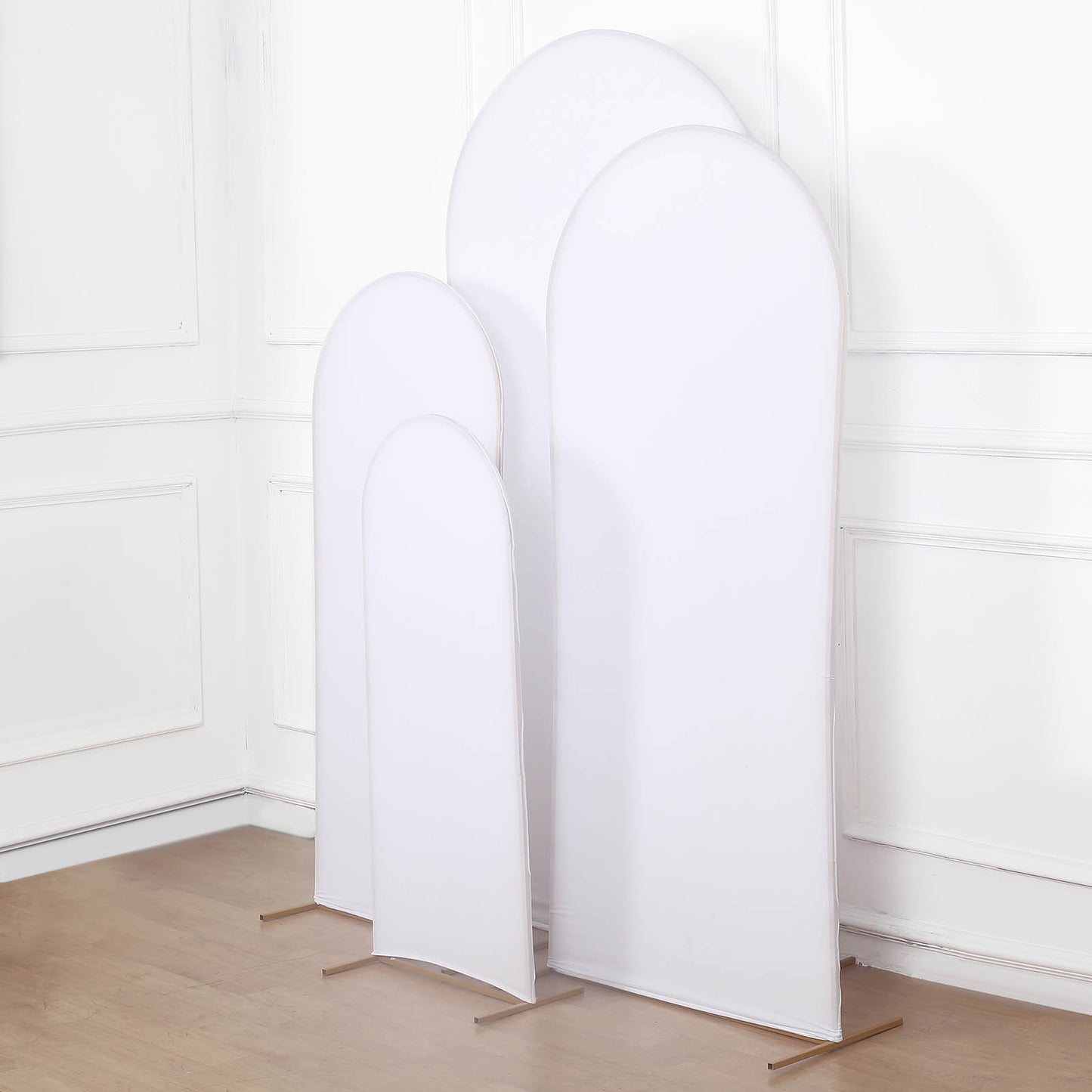 Set of 4 | Matte White Spandex Fitted Wedding Arch Covers