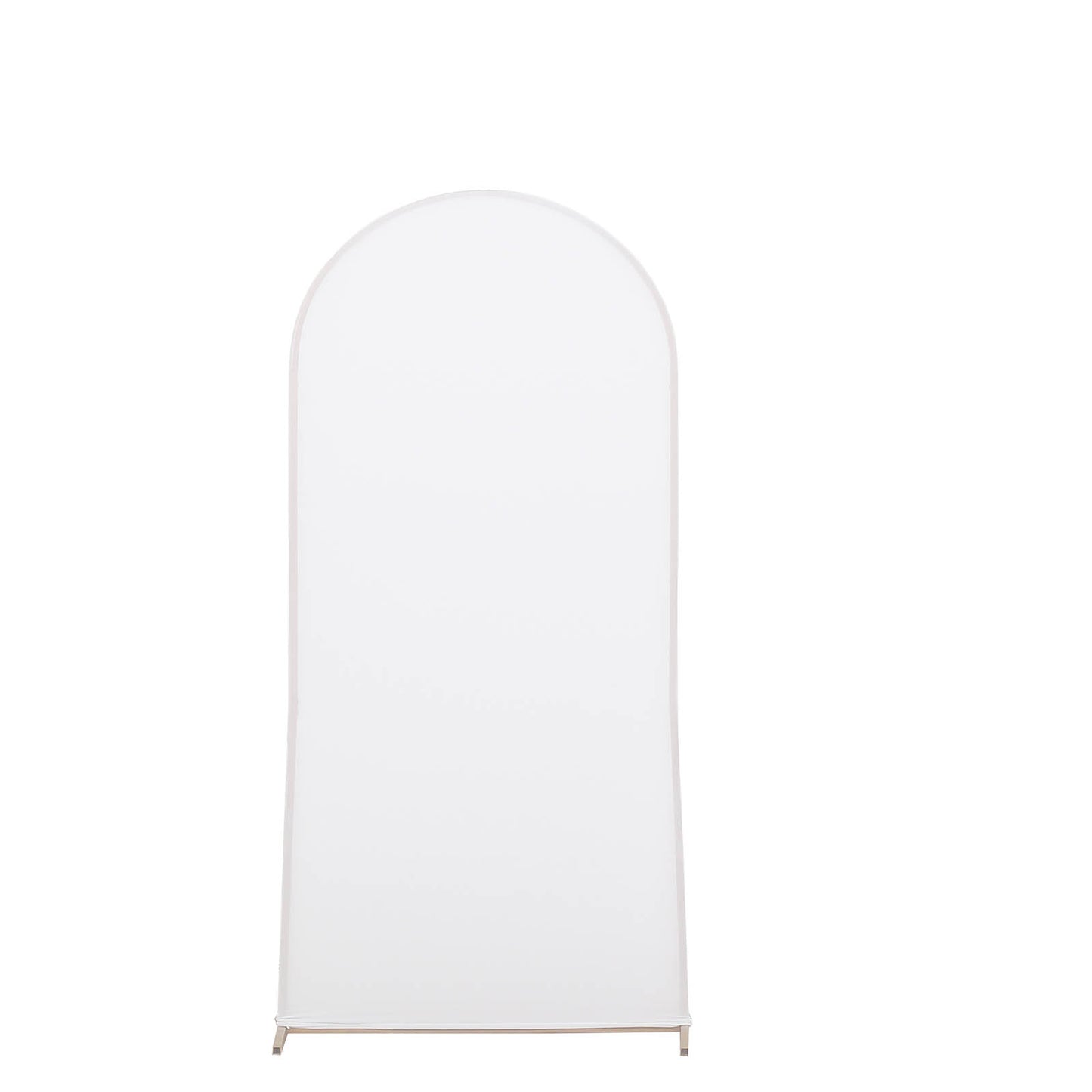 Set of 4 | Matte White Spandex Fitted Wedding Arch Covers For Round Top Chiara Backdrop Stands - 4ft,5ft,6ft,7ft