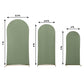 Set of 3 Matte Dusty Sage Green Spandex Fitted Chiara Backdrop Stand Cover For Round Top Wedding Arch - 5ft, 6ft, 7ft
