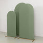 Set of 3 Matte Dusty Sage Green Spandex Fitted Chiara Backdrop Stand Cover For Round Top Wedding Arch - 5ft, 6ft, 7ft