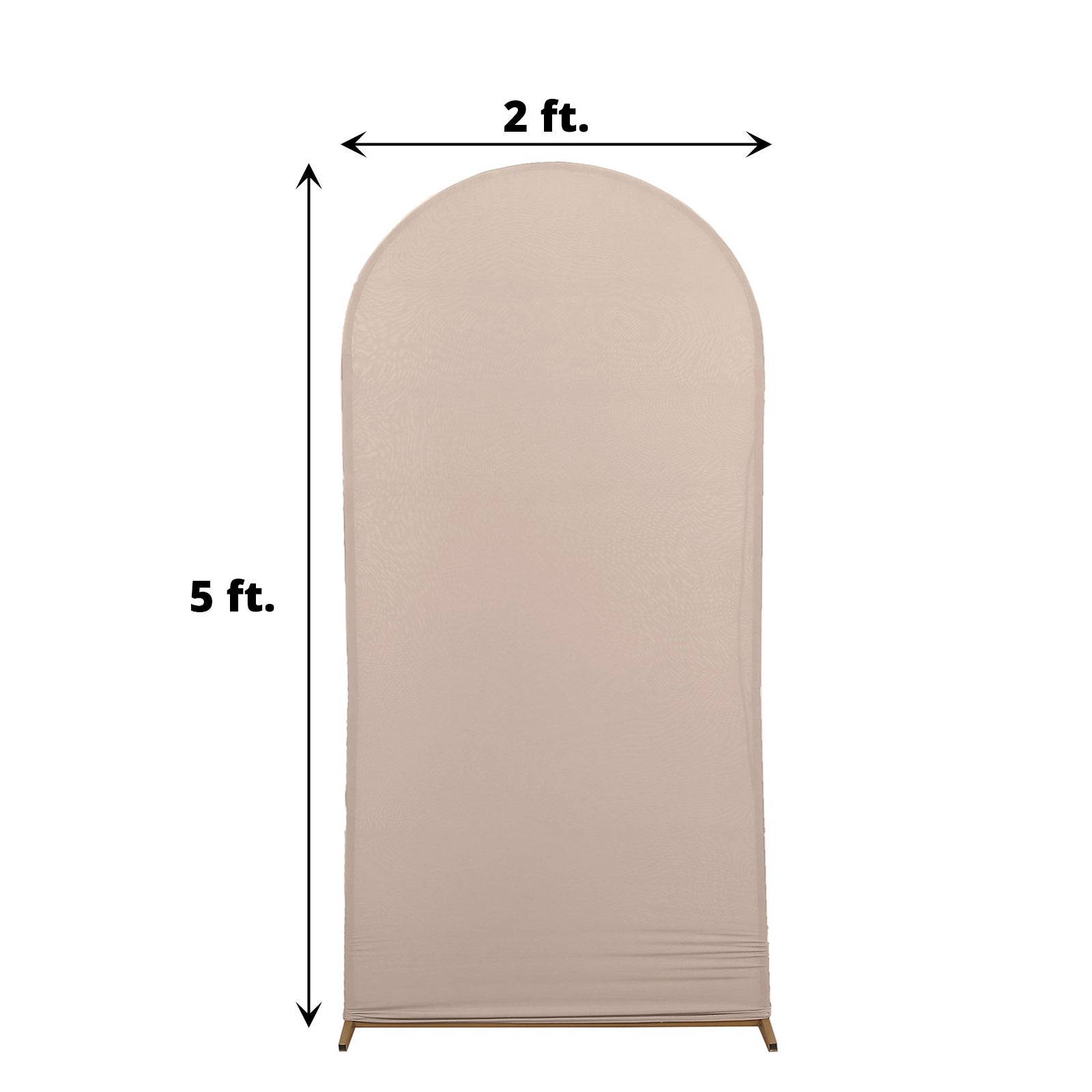 5ft Matte Nude Spandex Fitted Wedding Arch Cover For Round Top Chiara Backdrop Stand