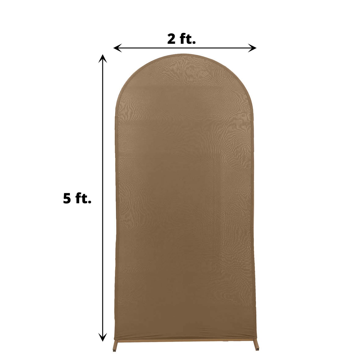 5ft Matte Taupe Spandex Fitted Wedding Arch Cover For Round Top Chiara Backdrop Stand