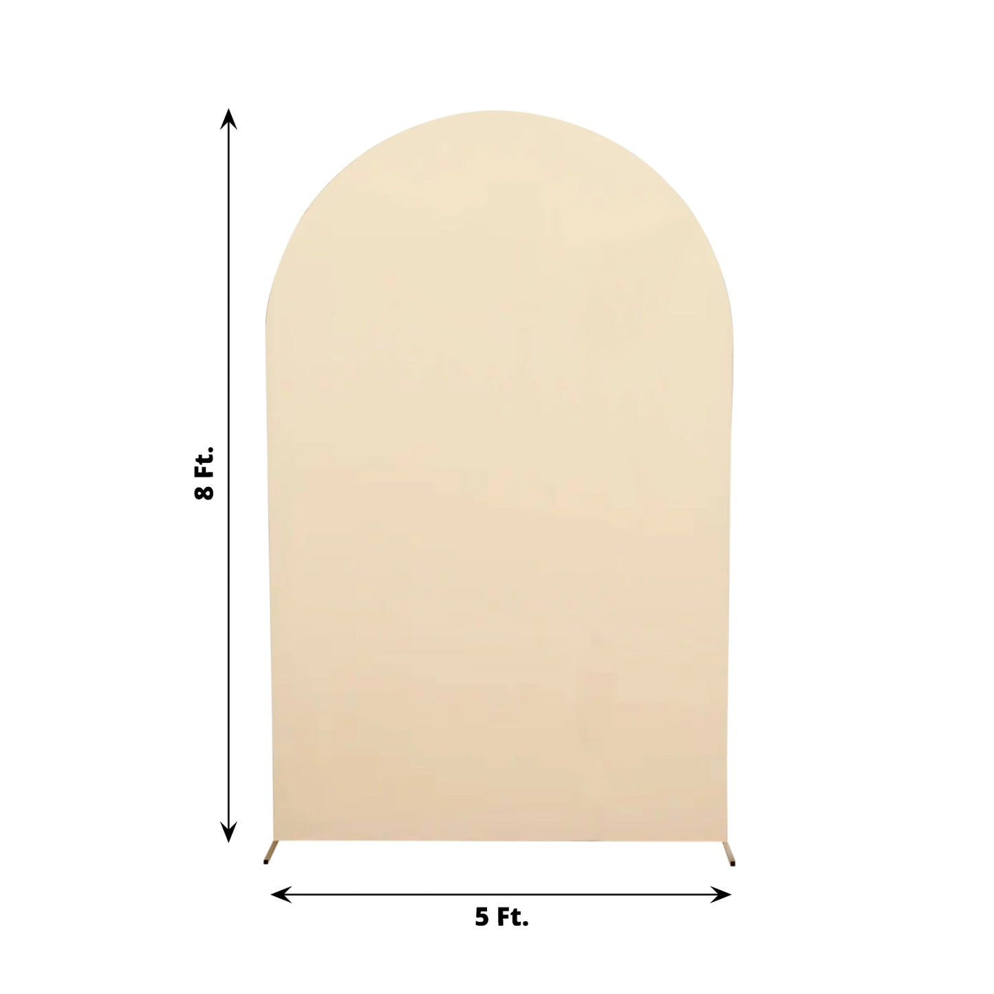 8ft Matte Beige Spandex Fitted Wedding Arch Cover For Round Top Chiara Backdrop Stand