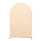 8ft Matte Beige Spandex Fitted Wedding Arch Cover For Round Top Chiara Backdrop Stand