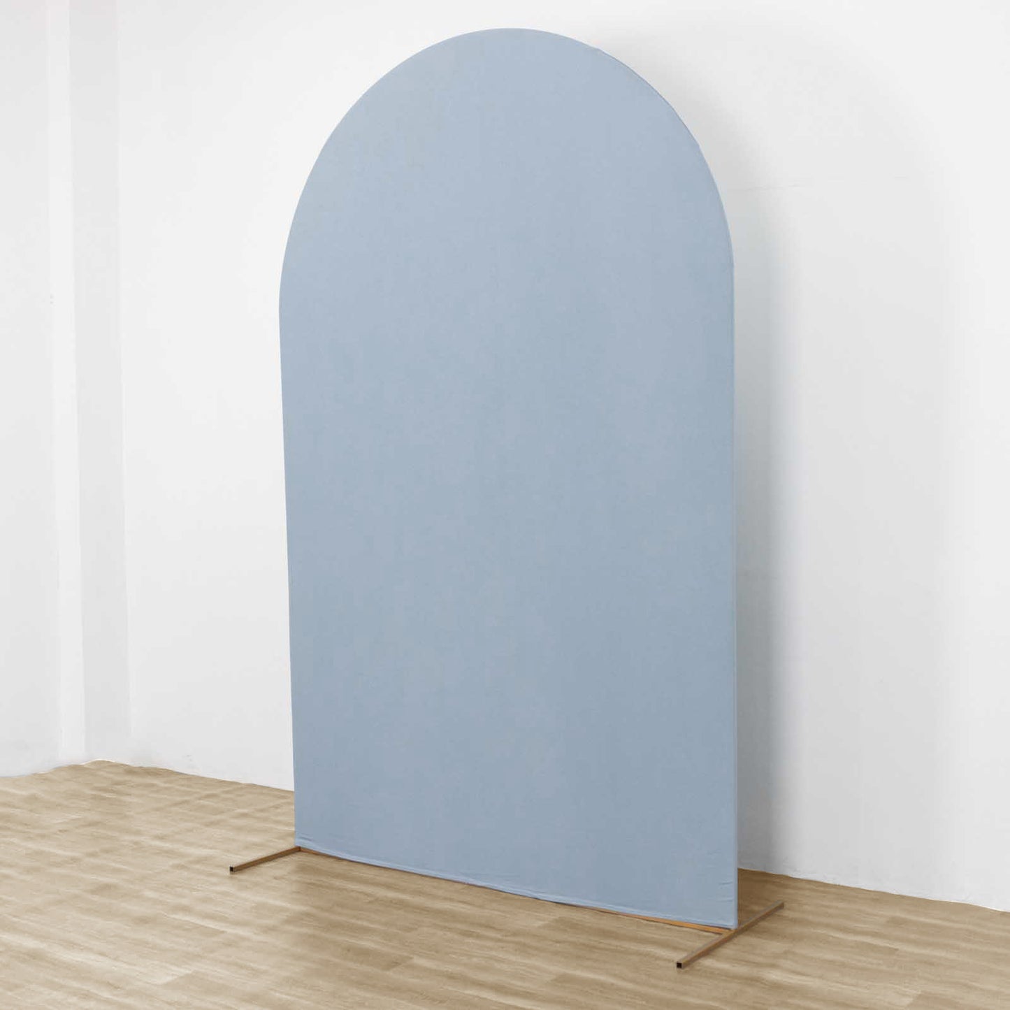 8ft Matte Dusty Blue Spandex Fitted Wedding Arch Cover For Round Top Chiara Backdrop Stand