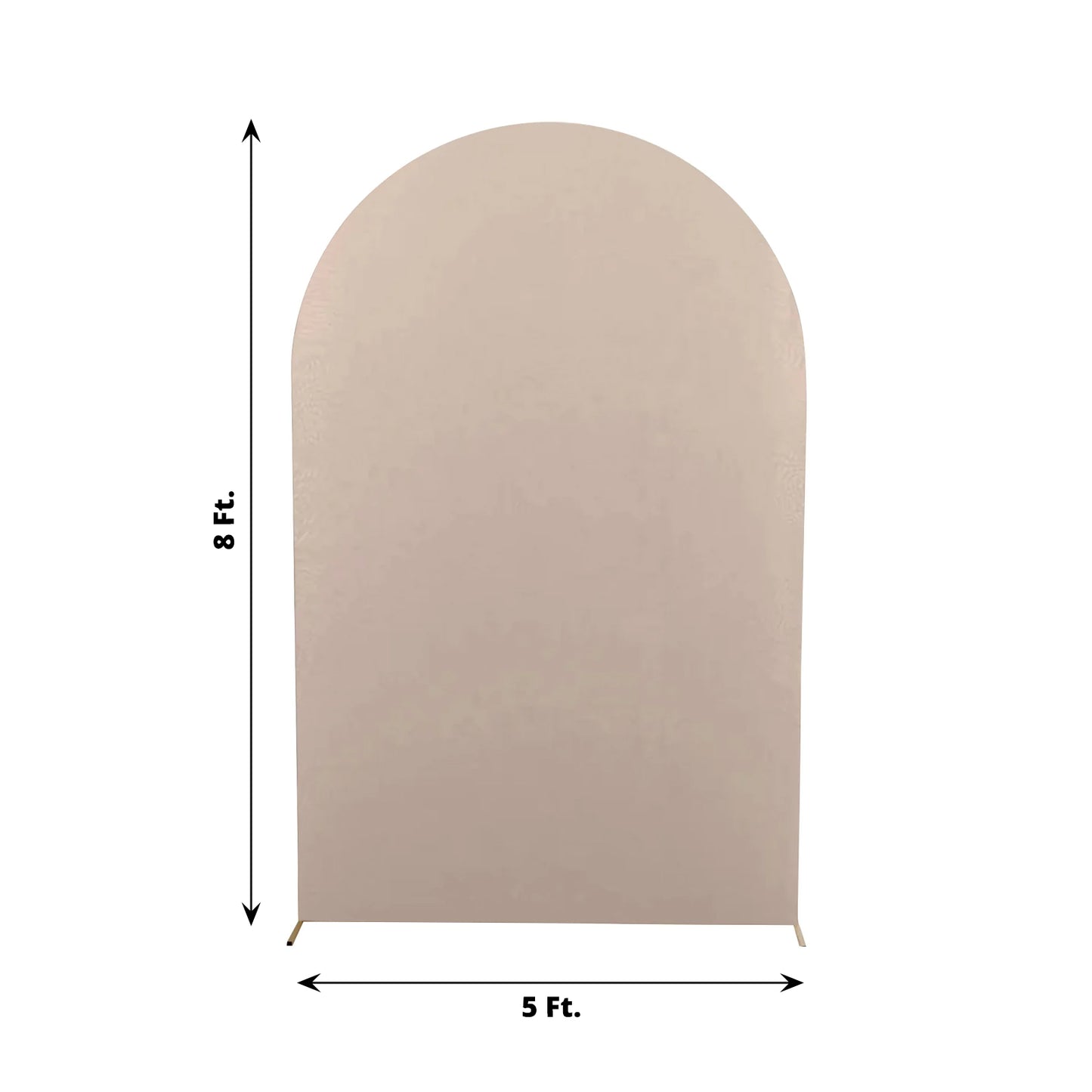 8ft Matte Nude Spandex Fitted Wedding Arch Cover For Round Top Chiara Backdrop Stand