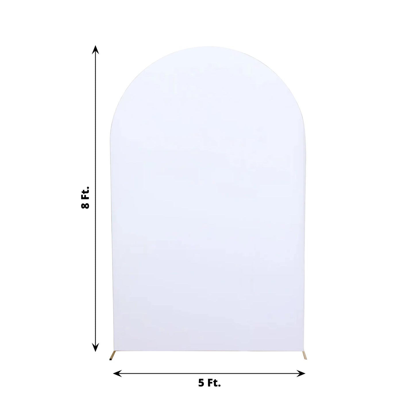 8ft Matte White Spandex Fitted Wedding Arch Cover For Round Top Chiara Backdrop Stand