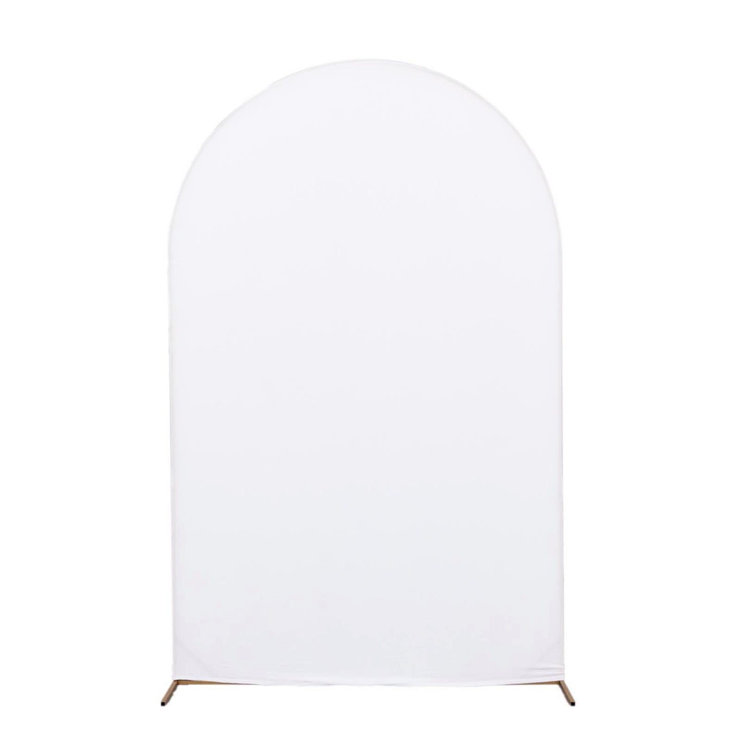 8ft Matte White Spandex Fitted Wedding Arch Cover For Round Top Chiara Backdrop Stand