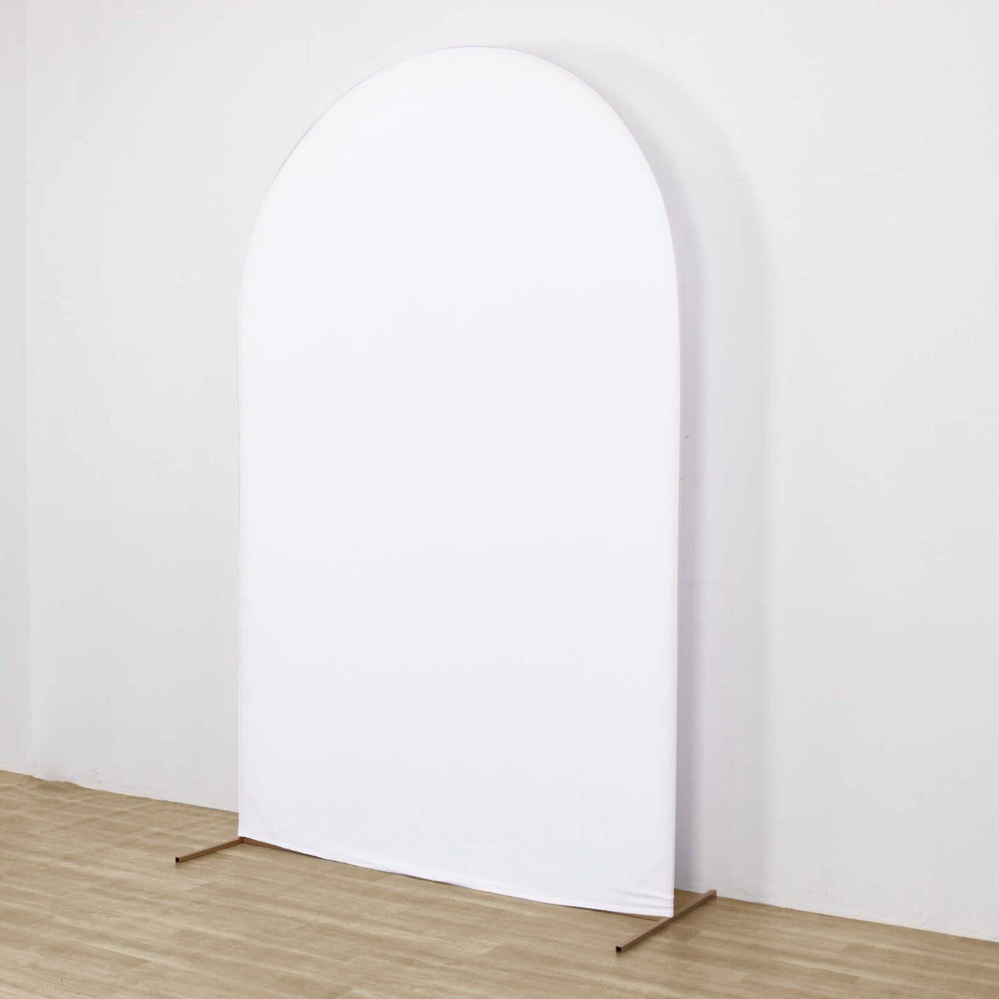 8ft Matte White Spandex Fitted Wedding Arch Cover For Round Top Chiara Backdrop Stand