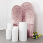 Set of 3 Dusty Rose Crushed Velvet Chiara Backdrop Stand Covers For Round Top Wedding Arches - 5ft, 6ft, 7ft