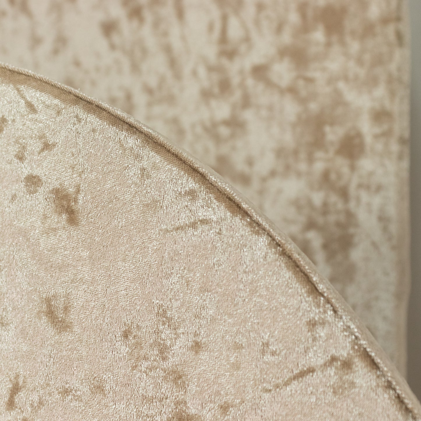 Set of 3 Beige Crushed Velvet Chiara Backdrop Stand Covers For Round Top Wedding Arches - 5ft, 6ft, 7ft