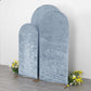 Set of 3 Dusty Blue Crushed Velvet Chiara Backdrop Stand Covers For Round Top Wedding Arches - 5ft, 6ft, 7ft