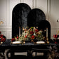 Set of 3 Black Crushed Velvet Chiara Backdrop Stand Covers For Round Top Wedding Arches - 5ft, 6ft, 7ft