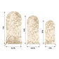 Set of 3 Champagne Crushed Velvet Chiara Backdrop Stand Covers For Round Top Wedding Arches - 5ft, 6ft, 7ft