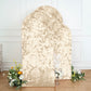 Set of 3 Champagne Crushed Velvet Chiara Backdrop Stand Covers For Round Top Wedding Arches - 5ft, 6ft, 7ft