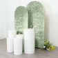 Set of 3 Sage Green Crushed Velvet Chiara Backdrop Stand Covers For Round Top Wedding Arches - 5ft, 6ft, 7ft