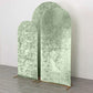 Set of 3 Sage Green Crushed Velvet Chiara Backdrop Stand Covers For Round Top Wedding Arches - 5ft, 6ft, 7ft