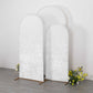 Set of 3 White Crushed Velvet Chiara Backdrop Stand Covers For Round Top Wedding Arches - 5ft, 6ft, 7ft