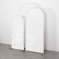 Set of 3 White Crushed Velvet Chiara Backdrop Stand Covers For Round Top Wedding Arches - 5ft, 6ft, 7ft
