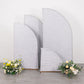 Set of 4 Silver Chiara Wedding Arch Covers Shimmer Tinsel Finish, Fitted Covers For Half Moon Backdrop Stands - 2.5ft, 5ft, 6ft, 7ft