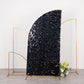 7ft Black Double Sided Big Payette Sequin Chiara Wedding Arch Cover For Half Moon Backdrop Stand