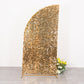 Gold sequin wedding arch cover for half moon backdrop stand.