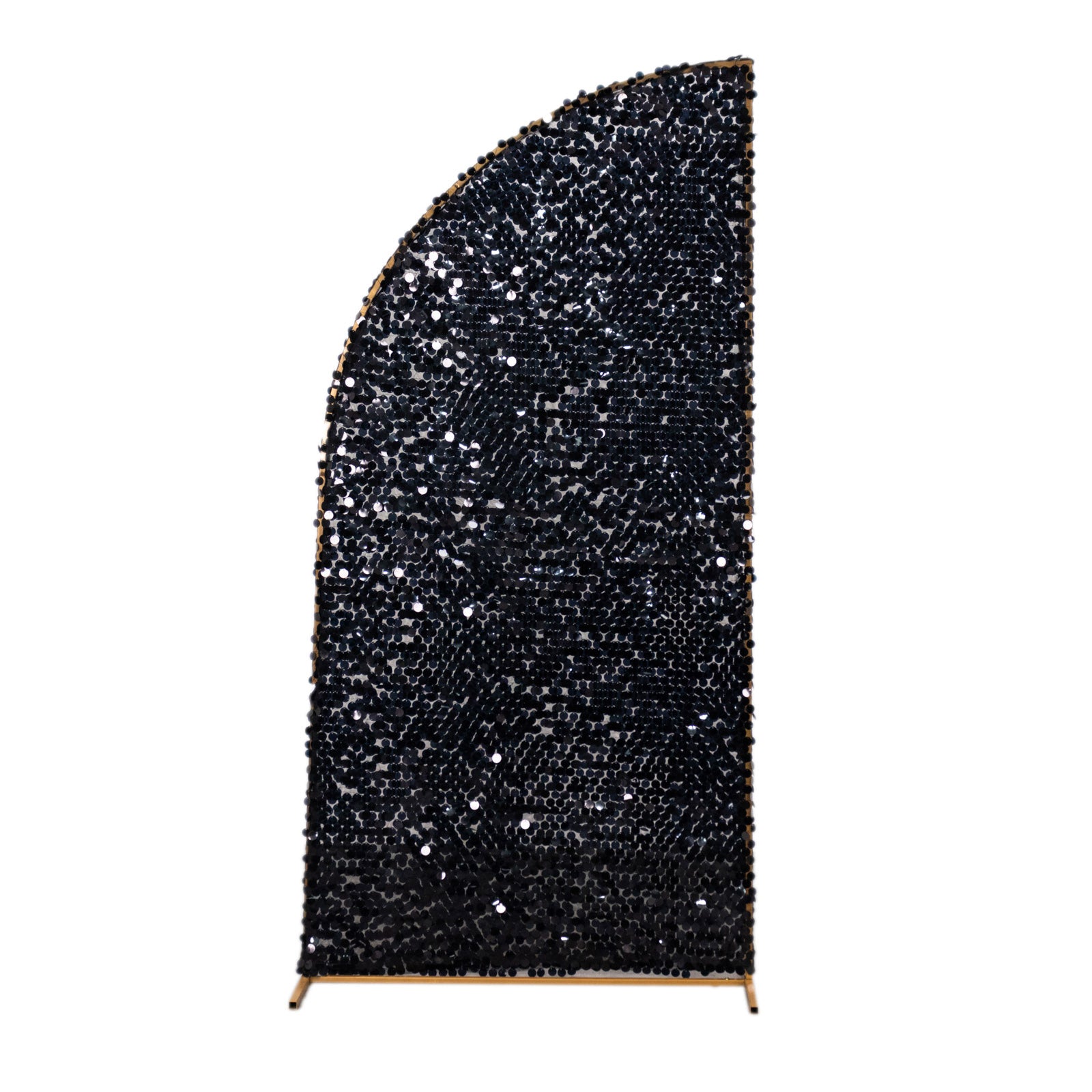 6ft Black Double Sided Big Payette Sequin Chiara Wedding Arch Cover For Half Moon Backdrop Stand