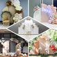 Matte ivory spandex half moon backdrop stand covers for weddings.