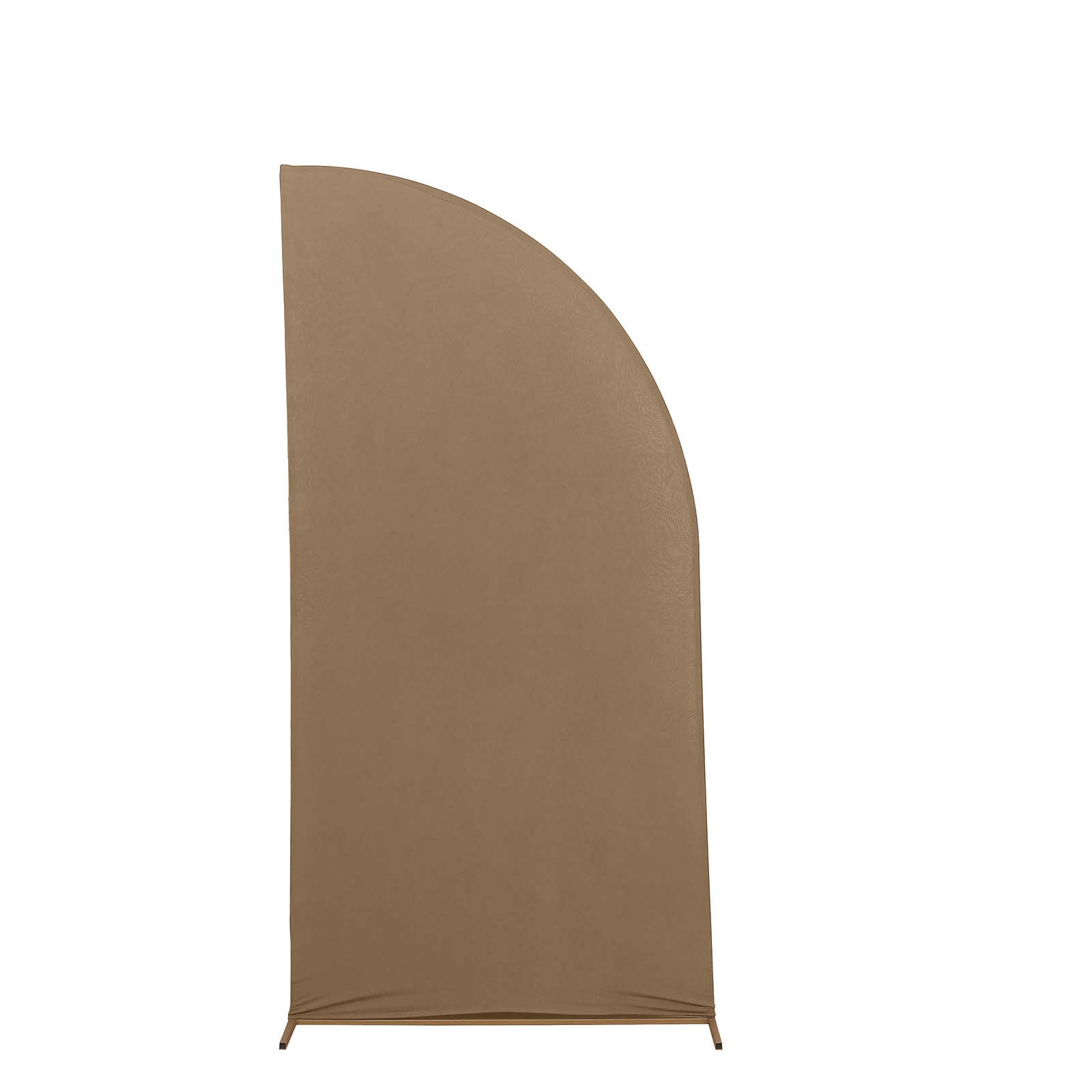 7ft Matte Taupe Fitted Spandex Half Moon Wedding Arch Cover