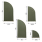 Dusty sage green spandex covers for wedding arch backdrop stands.