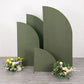 Dusty sage green half moon wedding arch cover set with floral arrangements. #whtbkgd